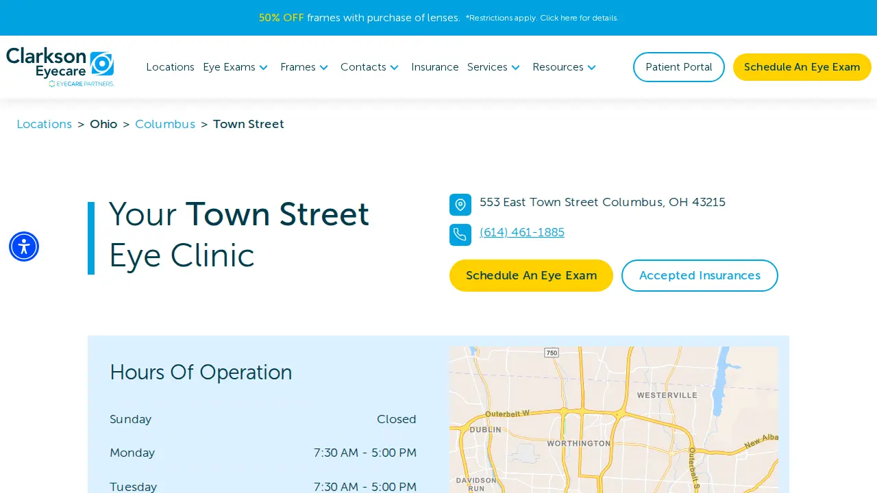 Clarkson Eyecare website