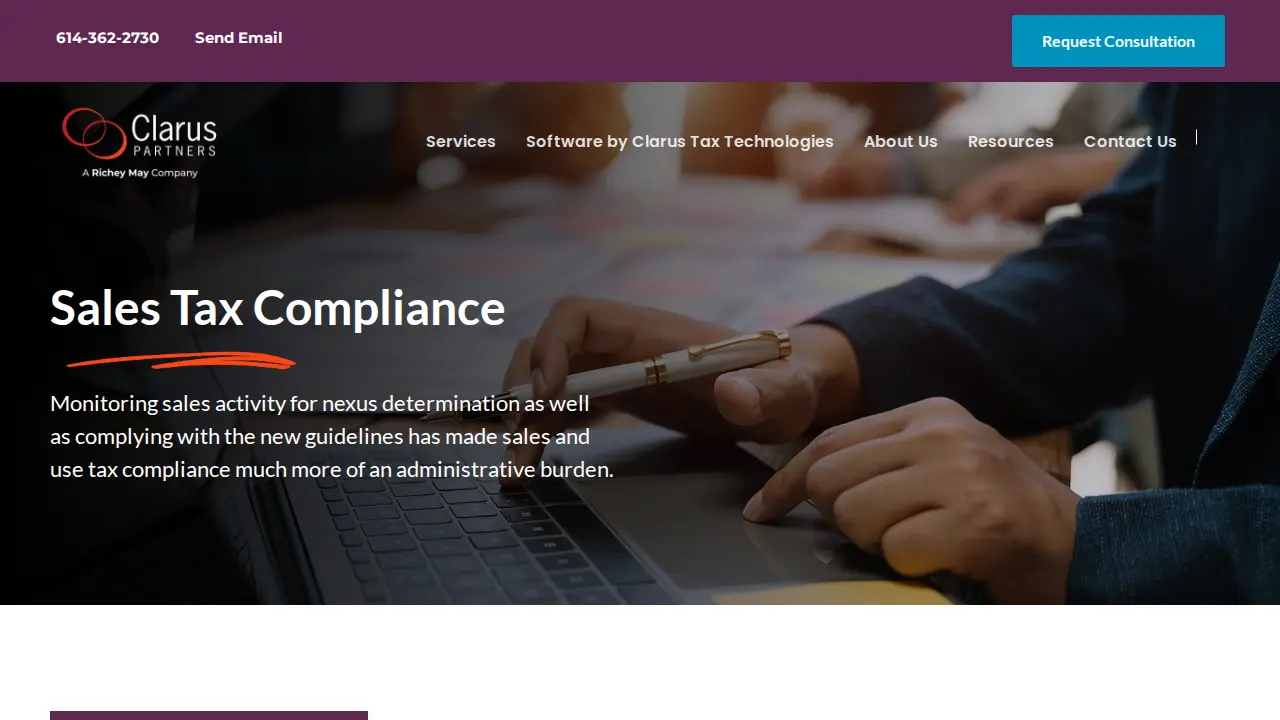 Clarus Partners Advisors, A Richey May Company page