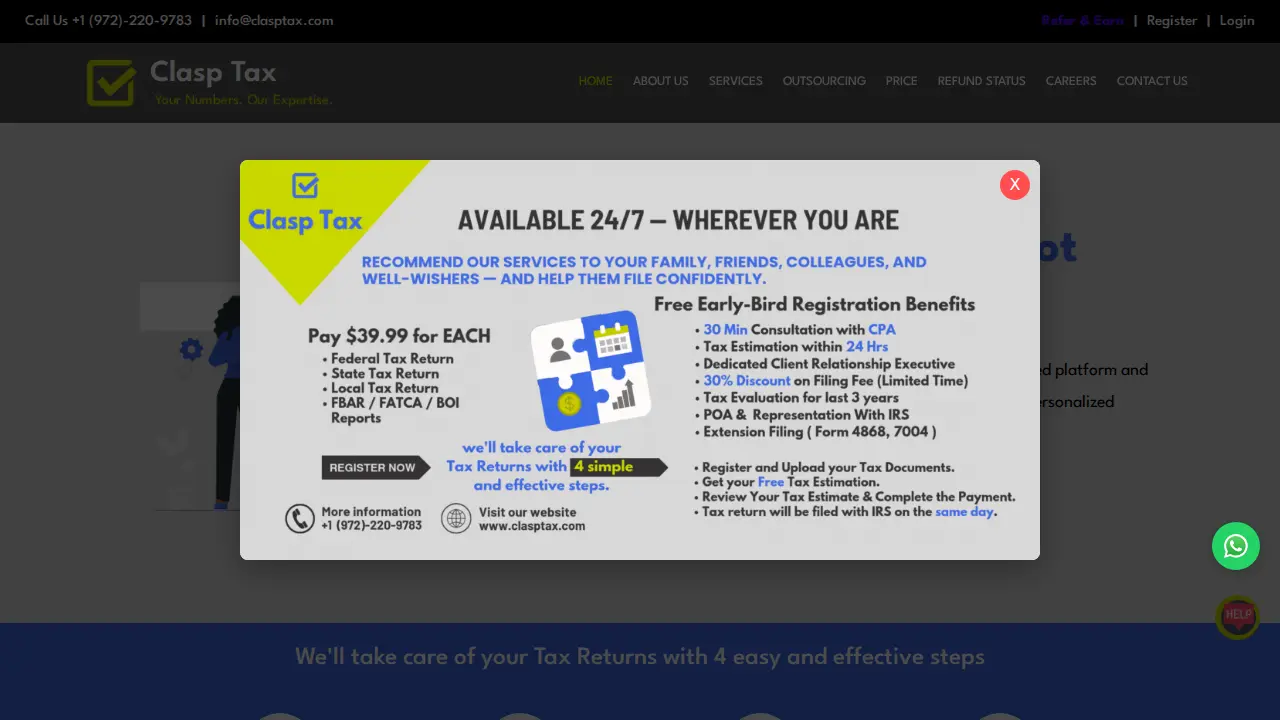 Clasp Tax Inc website