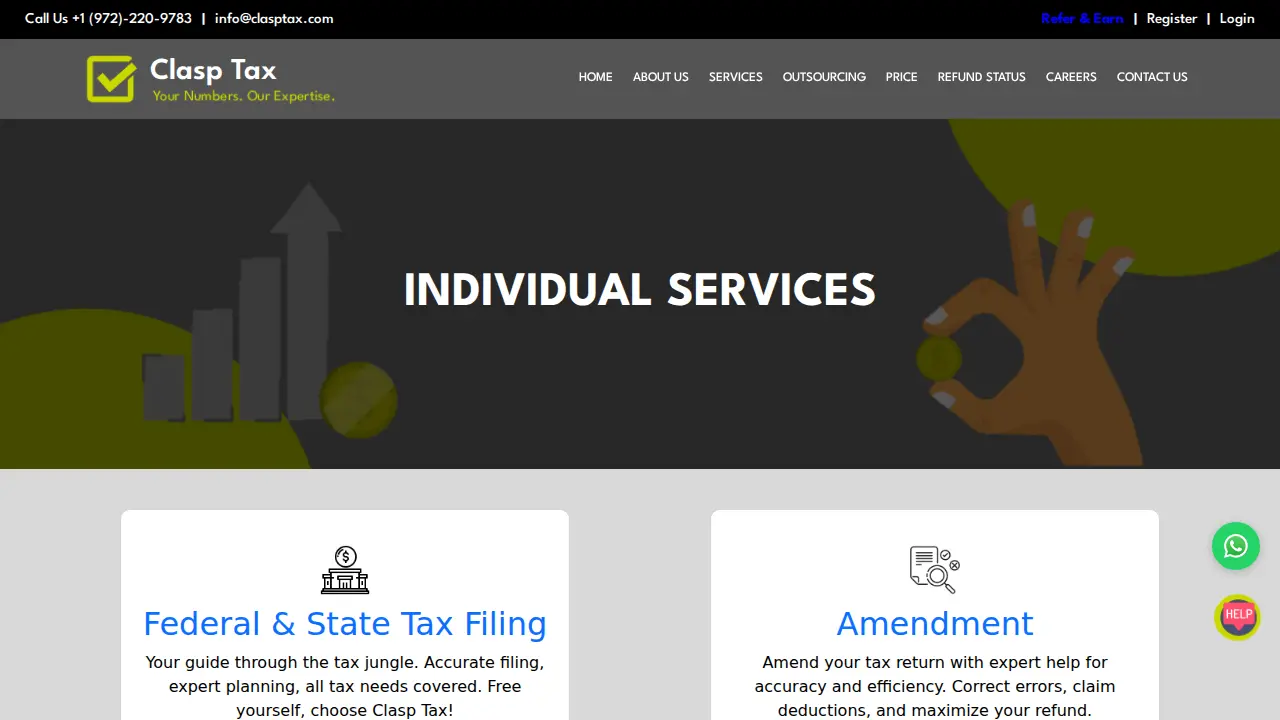 Clasp Tax Inc page