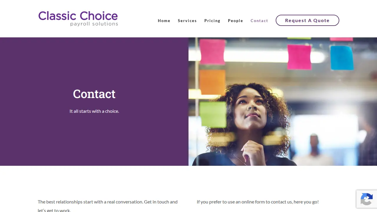 Classic Choice Payroll Solutions page