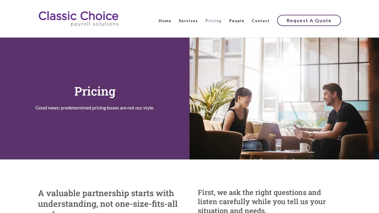 Classic Choice Payroll Solutions page