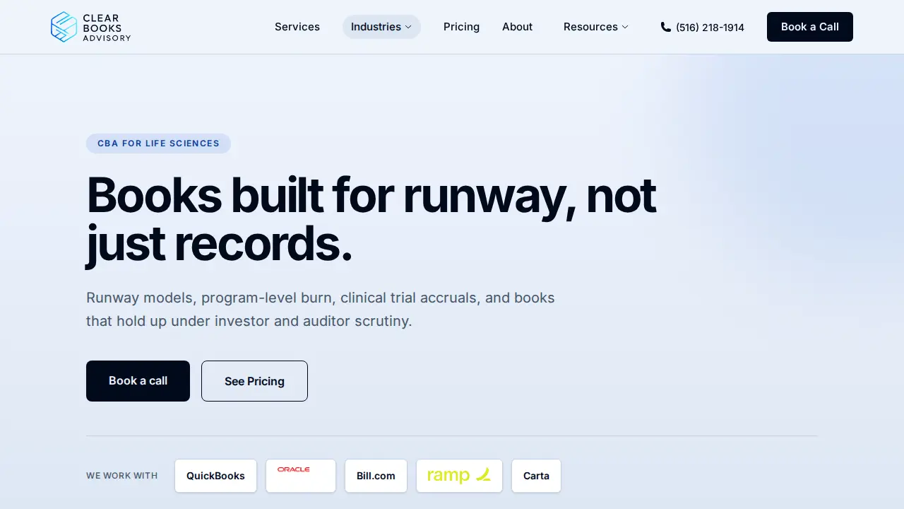 Clear Books Advisory page