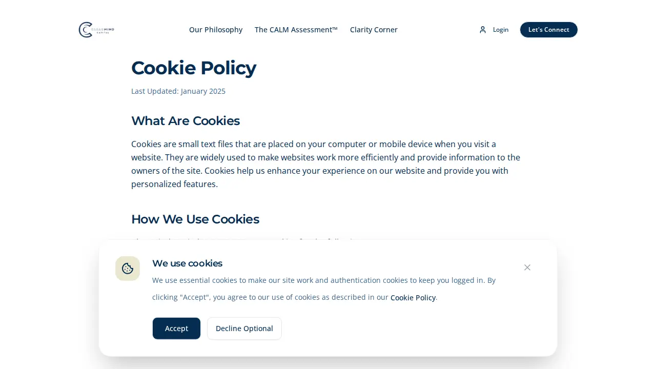 ClearMind Capital LLC page