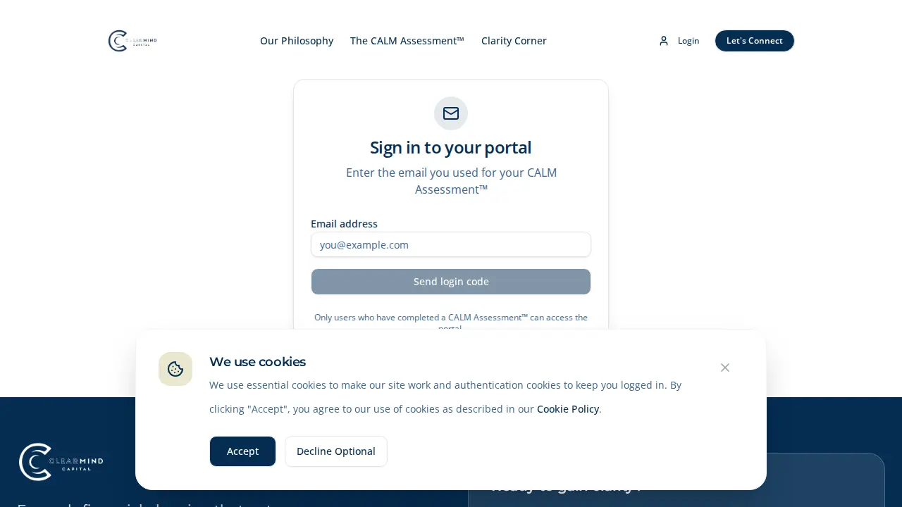 ClearMind Capital LLC page