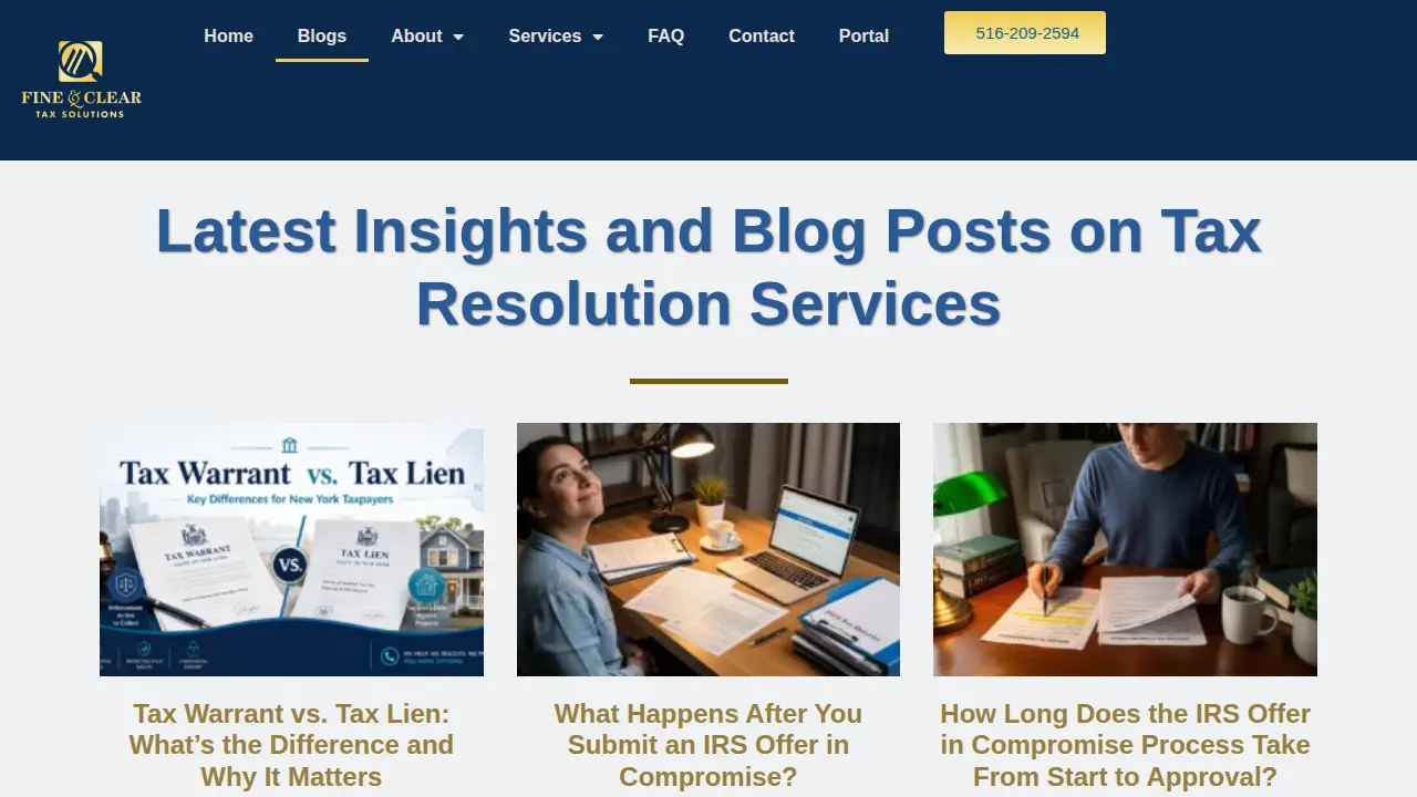 Fine & Clear Tax Solutions page