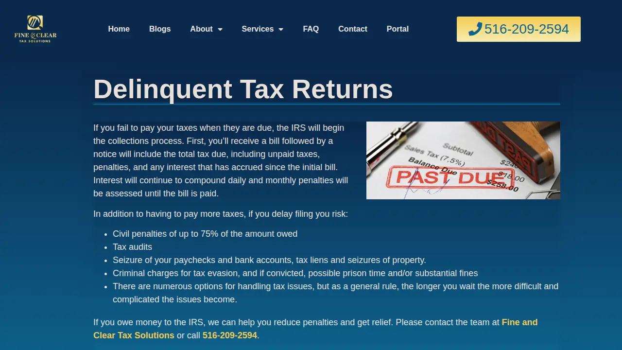 Fine & Clear Tax Solutions page