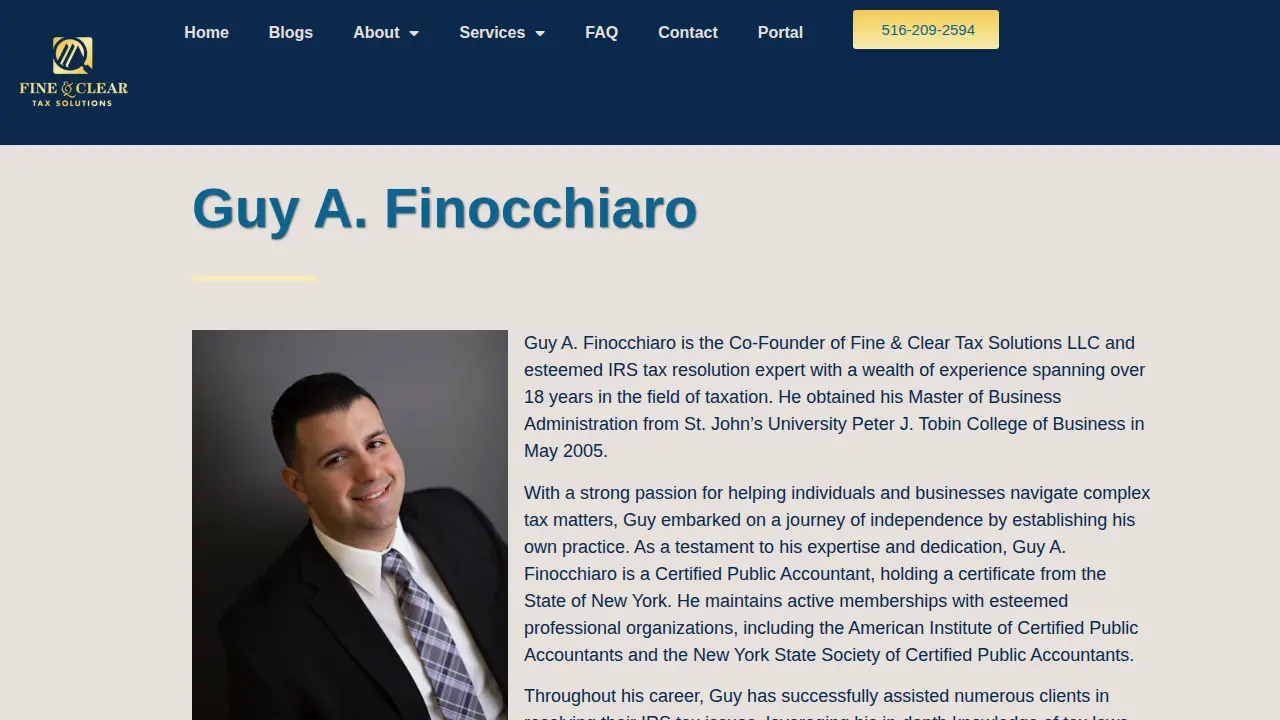 Fine & Clear Tax Solutions page