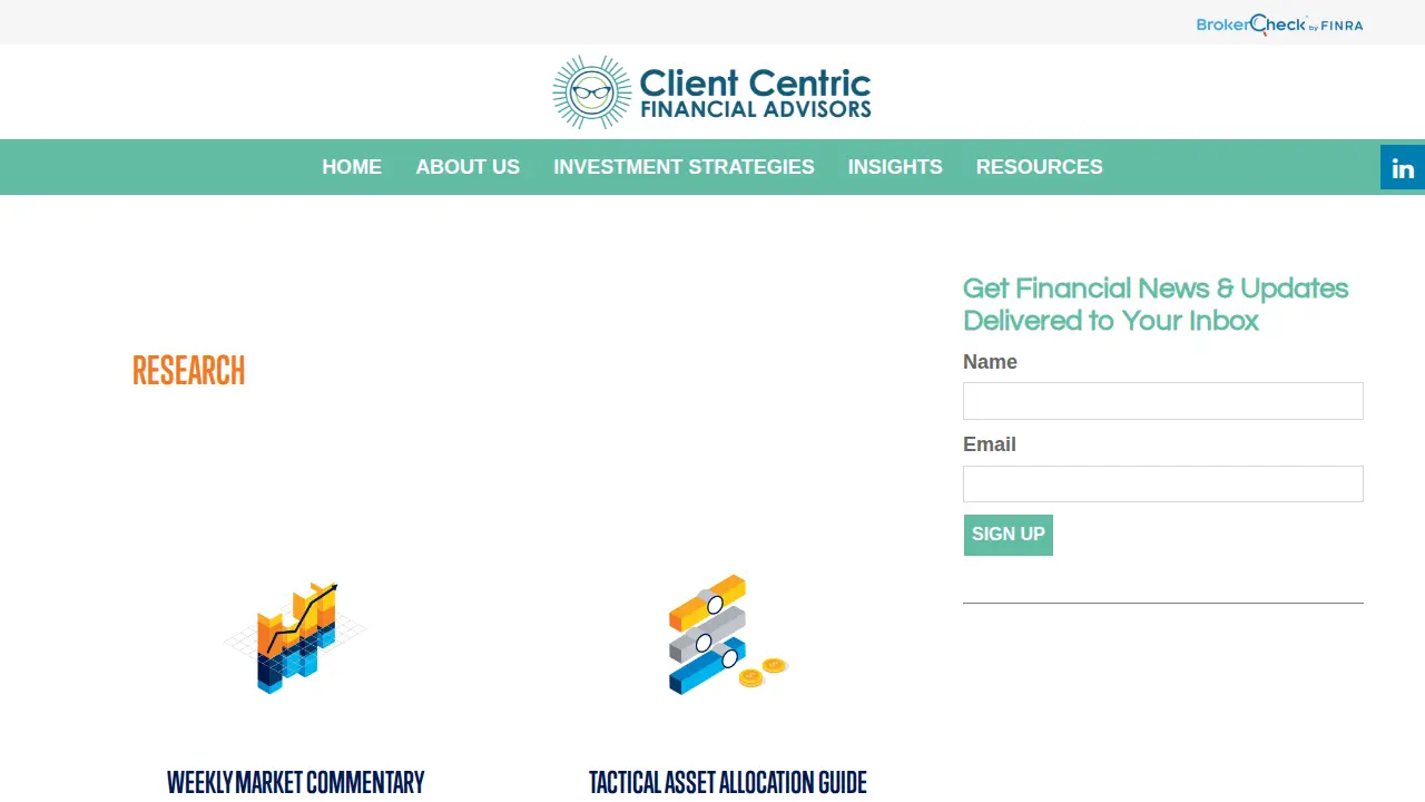 Client Centric Financial Advisors page