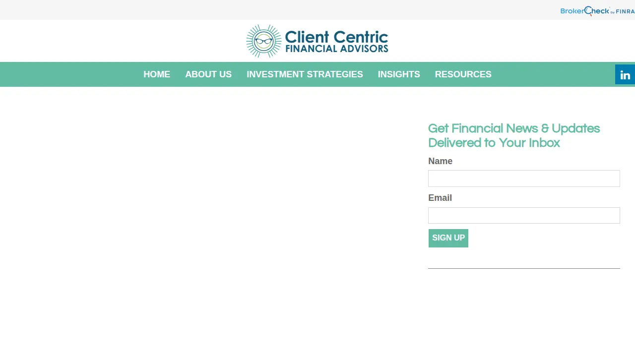 Client Centric Financial Advisors page