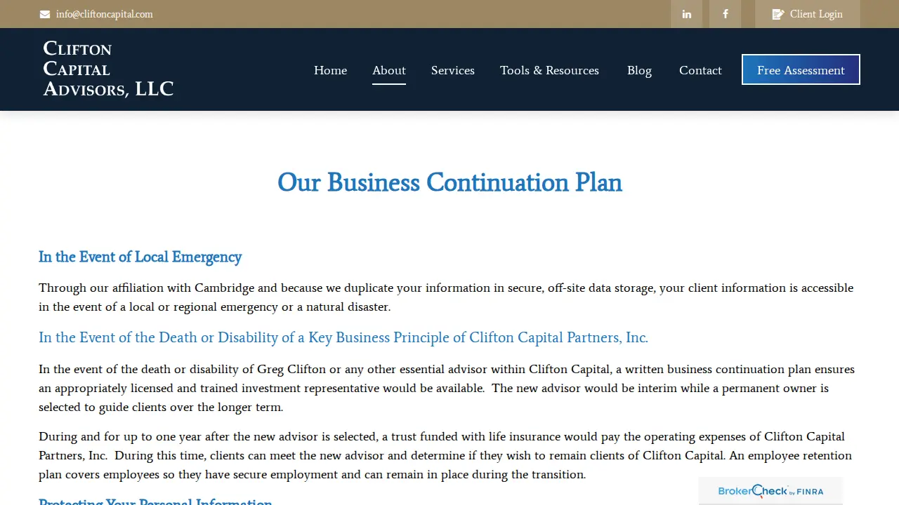 Clifton Capital Advisors, LLC page