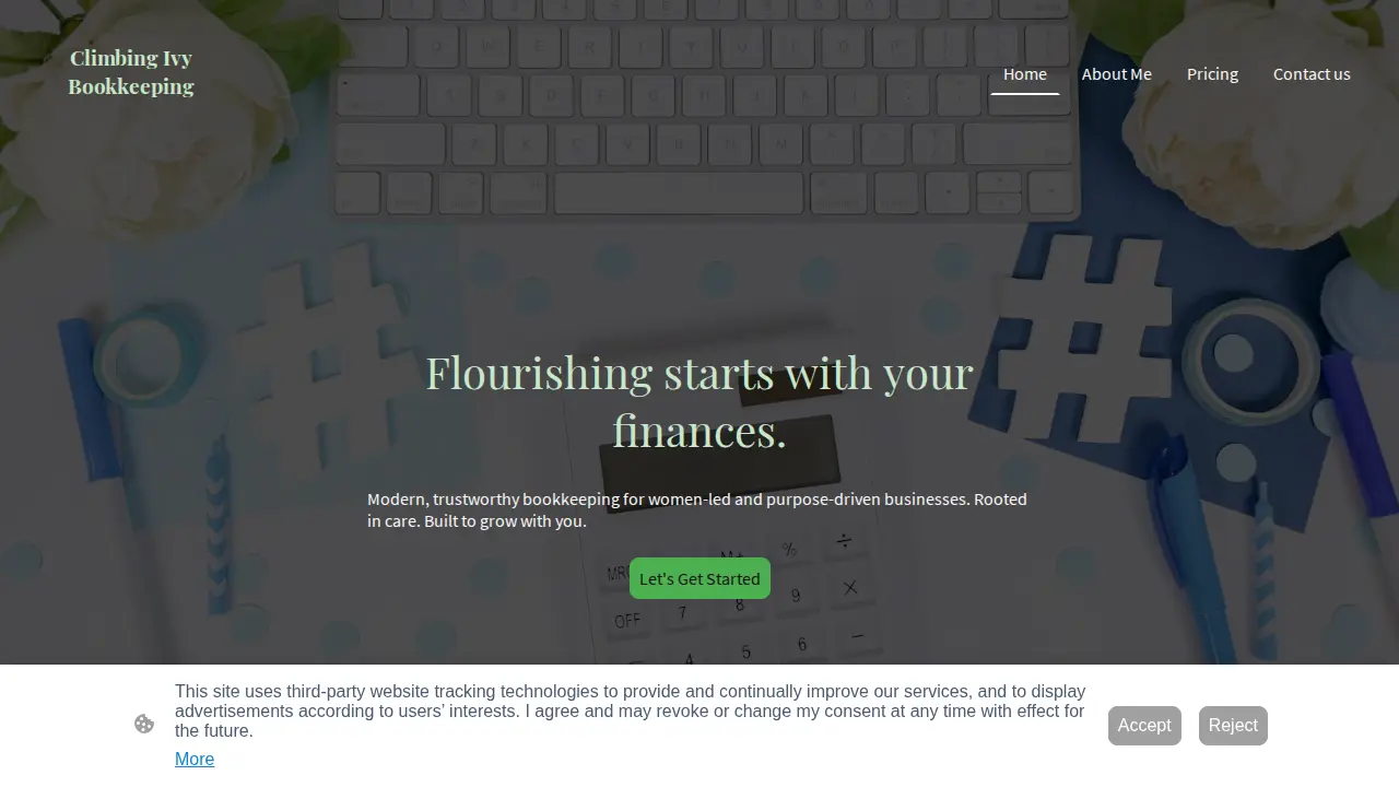 Climbing Ivy Bookkeeping website