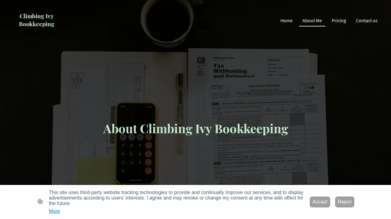 Climbing Ivy Bookkeeping page