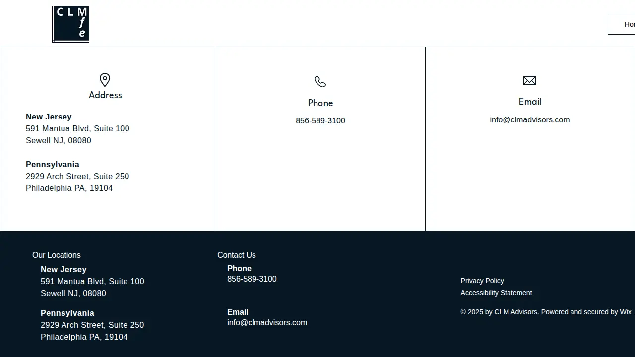 CLM Advisors page