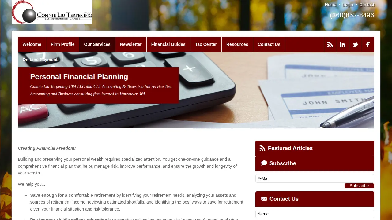 CLT Accounting & Taxes page