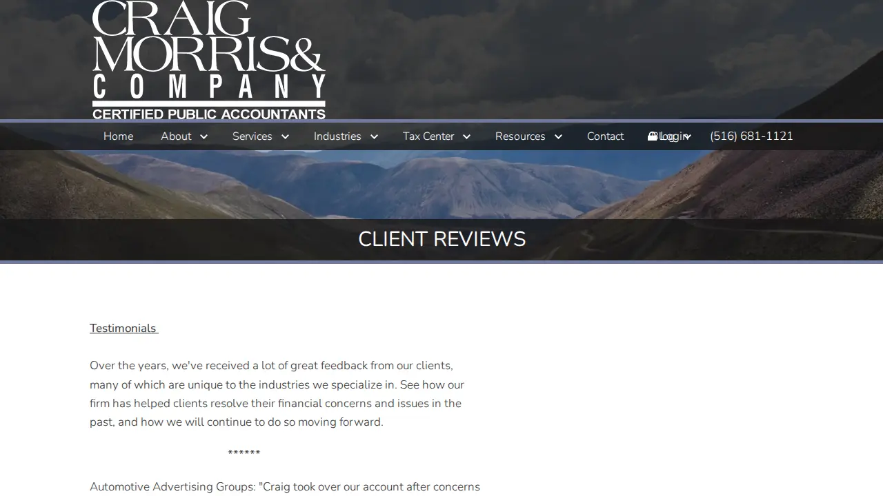Craig Morris & Co page