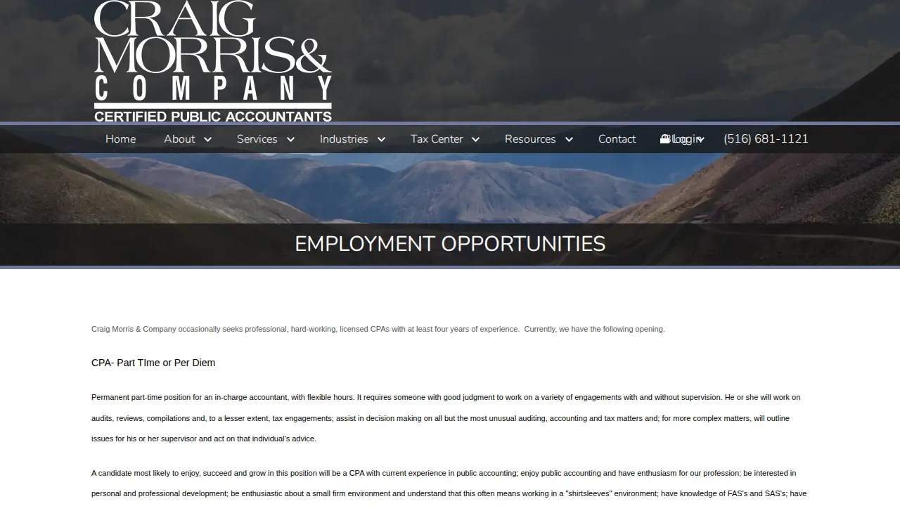 Craig Morris & Co page