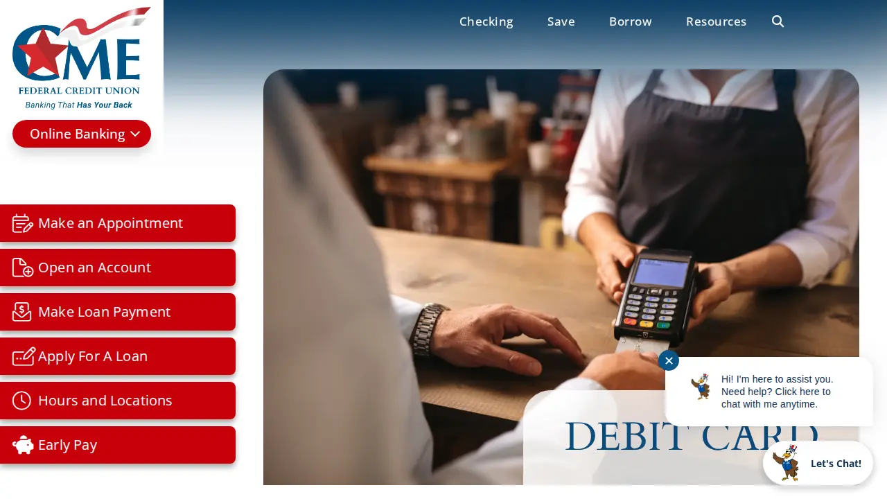 CME Federal Credit Union page