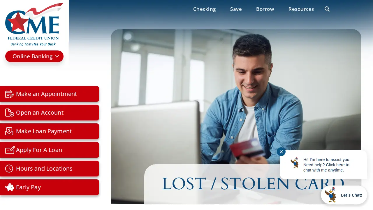 CME Federal Credit Union page