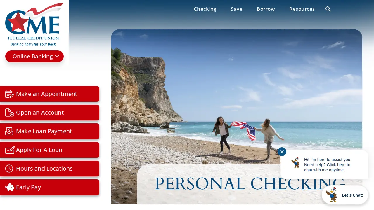 CME Federal Credit Union page