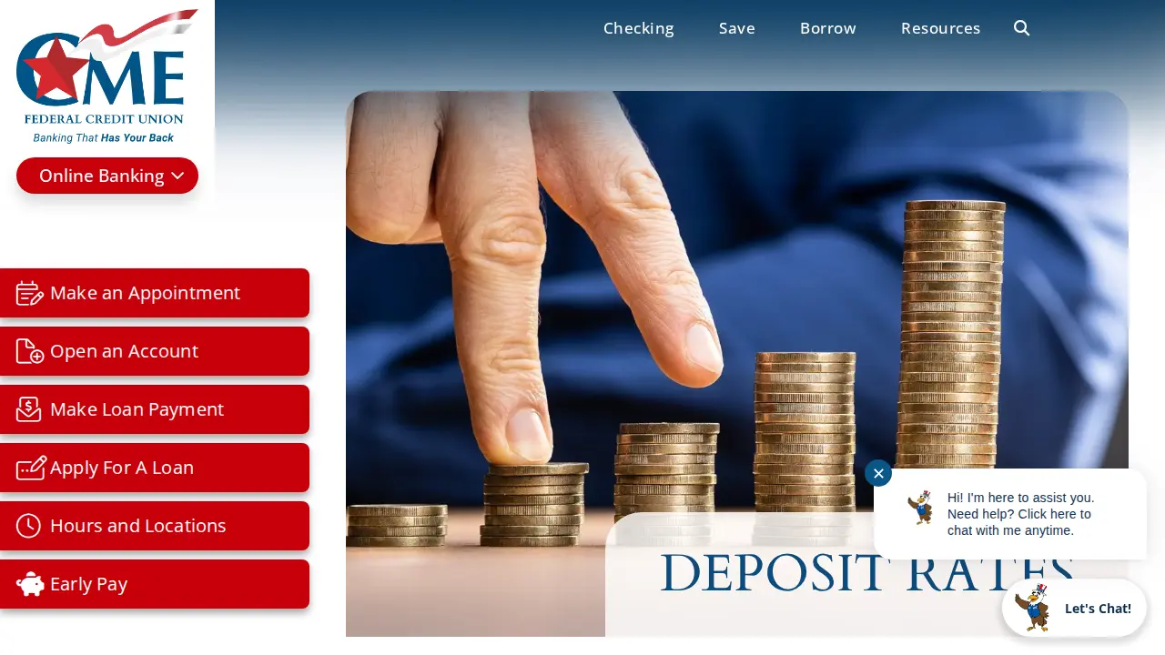 CME Federal Credit Union page