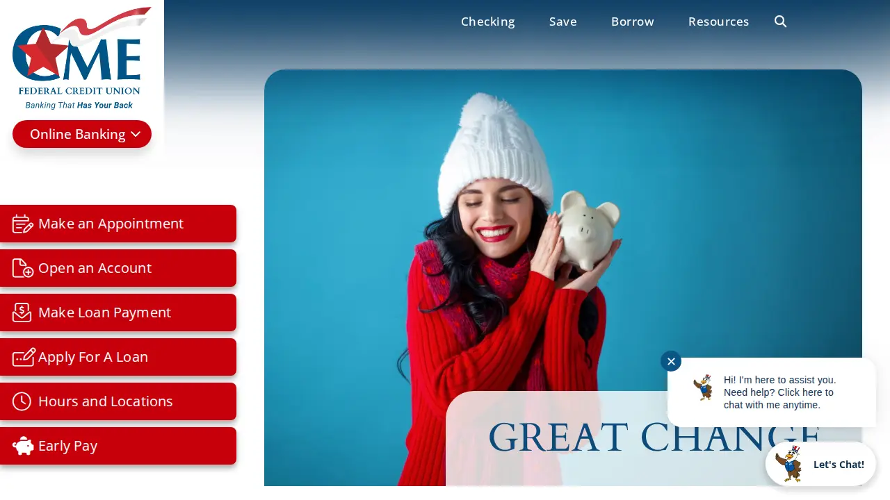 CME Federal Credit Union page