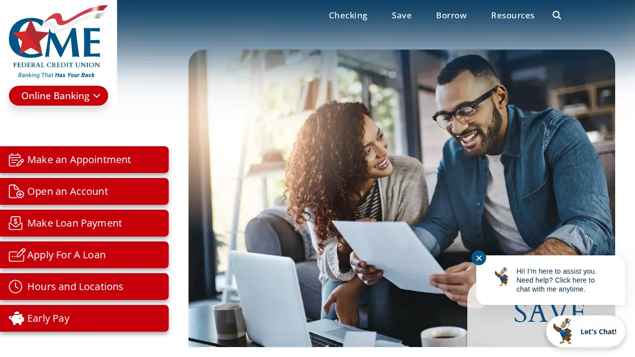 CME Federal Credit Union page