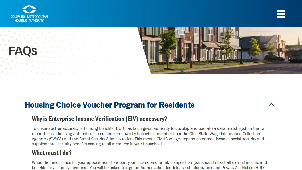 Columbus Metropolitan Housing Authority page