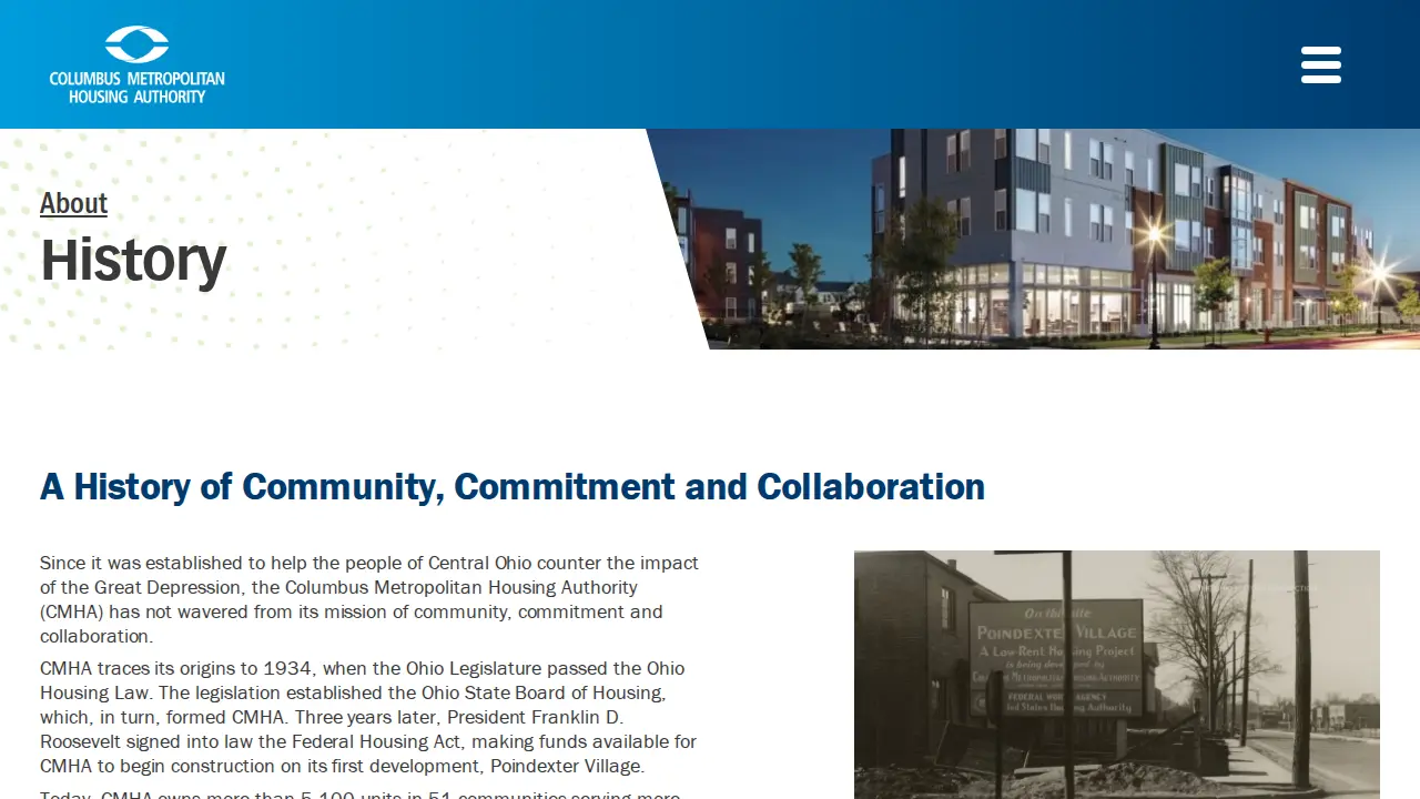Columbus Metropolitan Housing Authority page