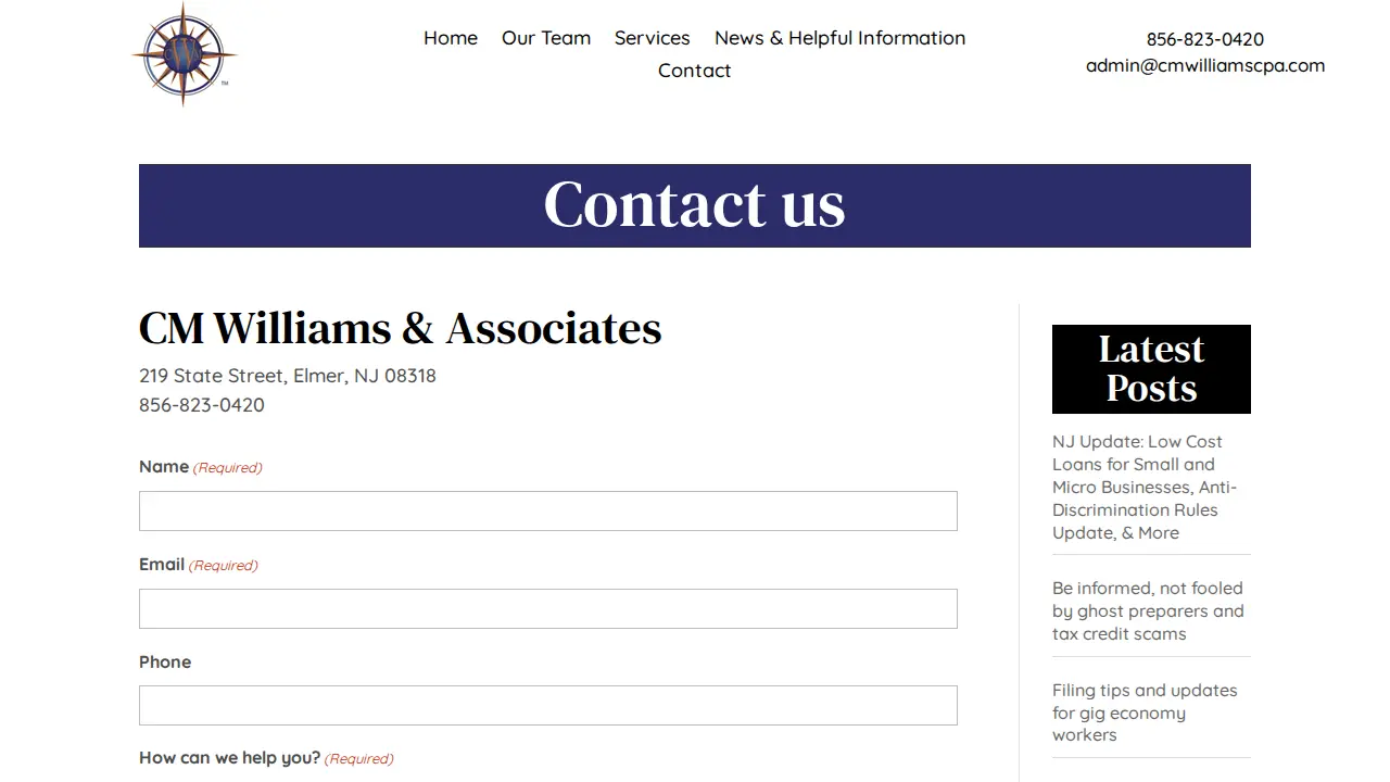 CM Williams & Associates page