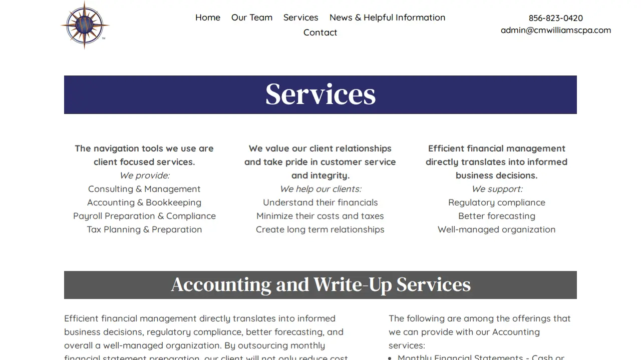 CM Williams & Associates page