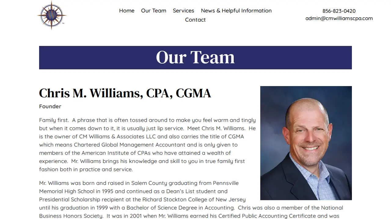 CM Williams & Associates page
