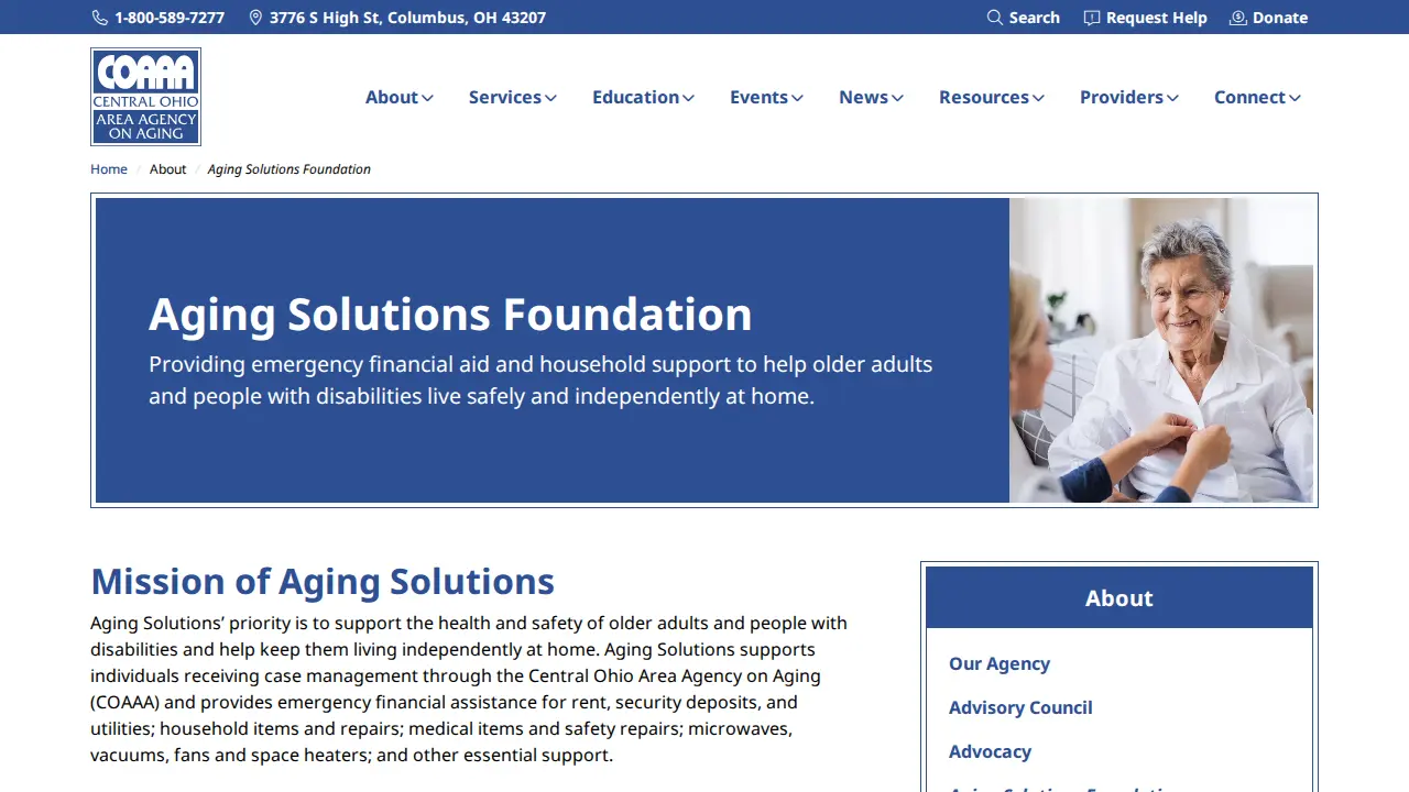 Central Ohio Area Agency on Aging page