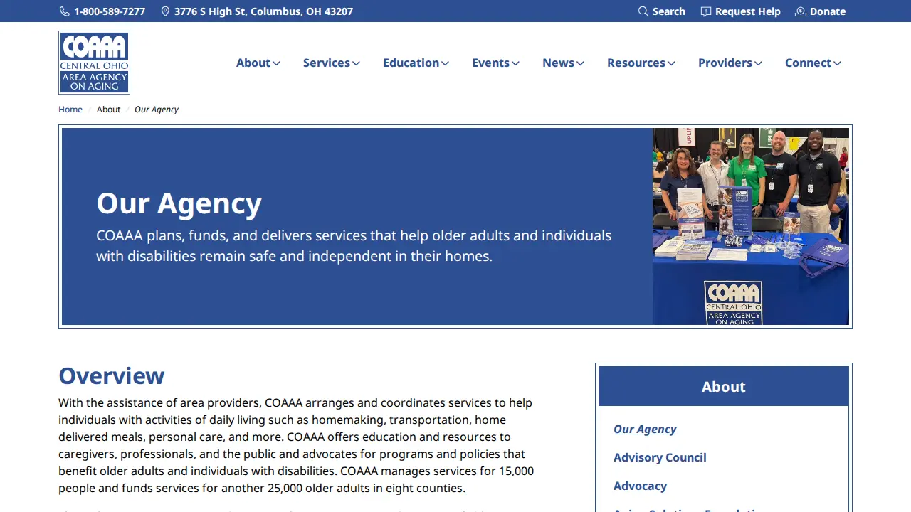 Central Ohio Area Agency on Aging page