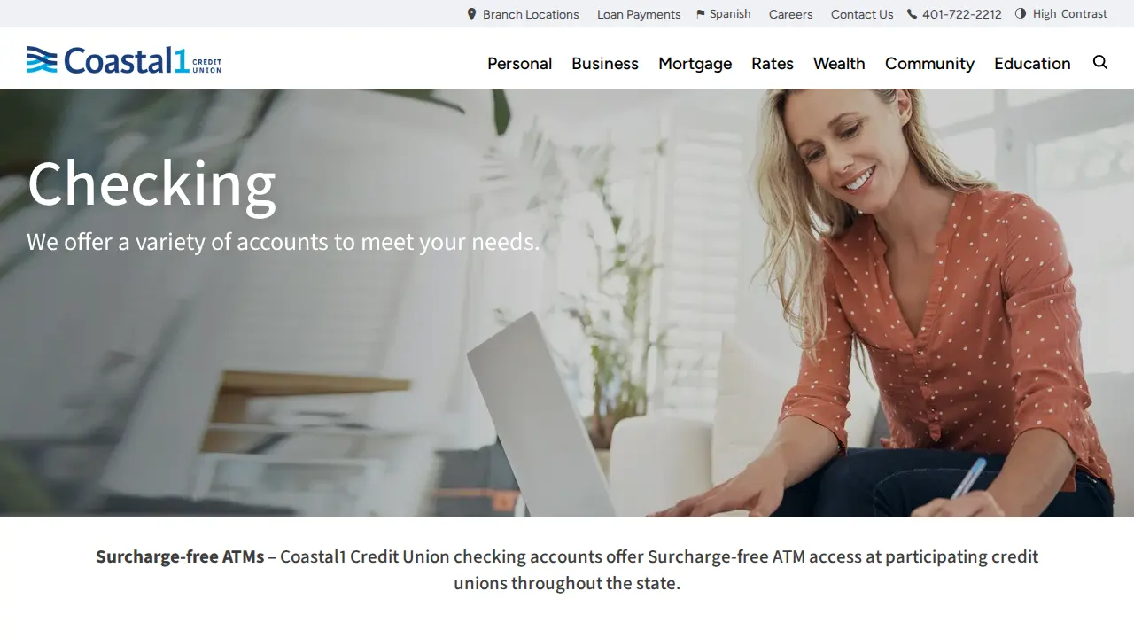 Coastal1 Credit Union page