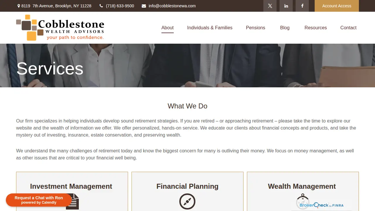 Cobblestone Wealth Advisors page