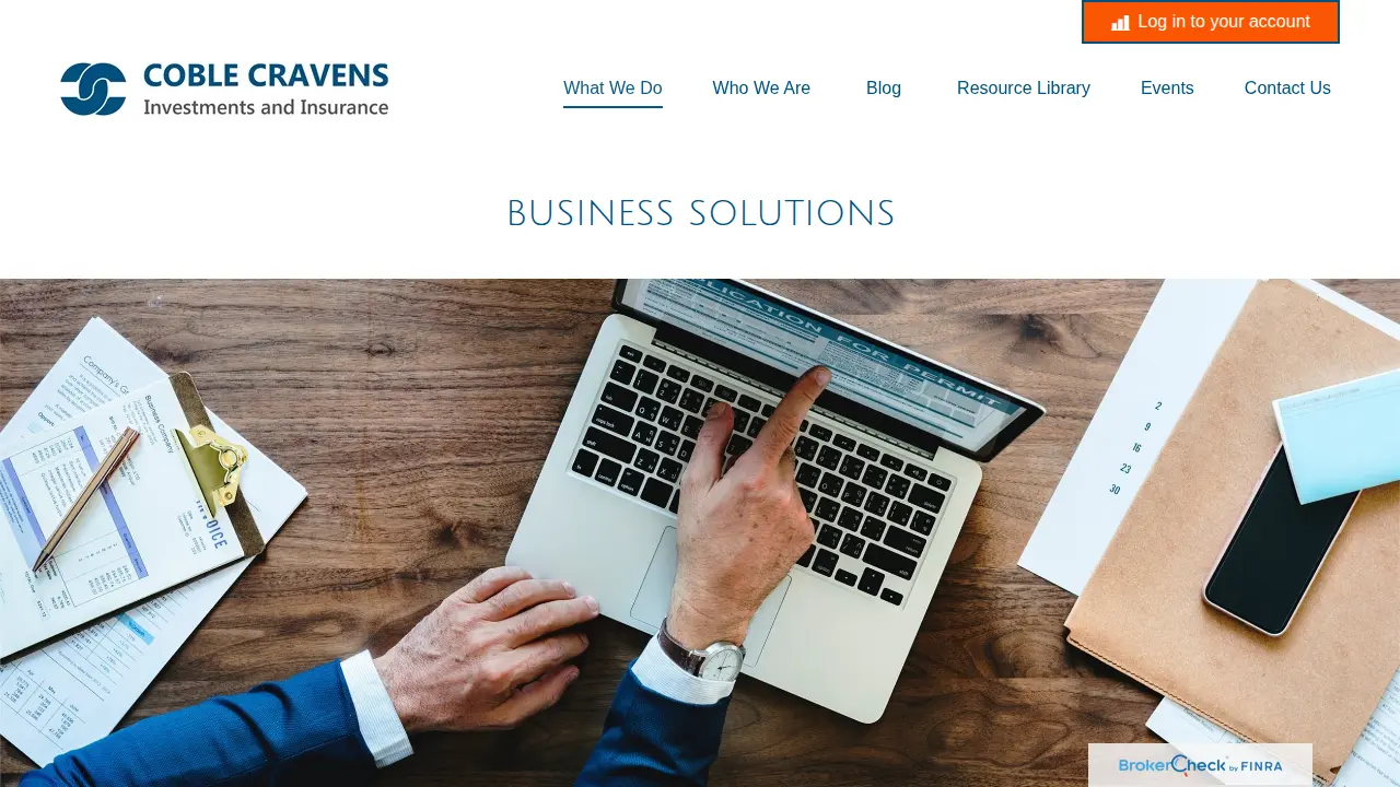 Coble Cravens Investments and Insurance page
