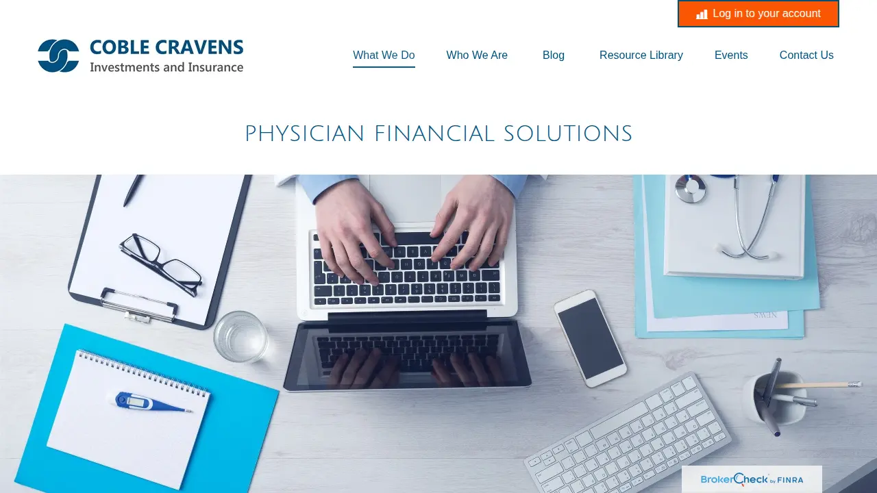 Coble Cravens Investments and Insurance page