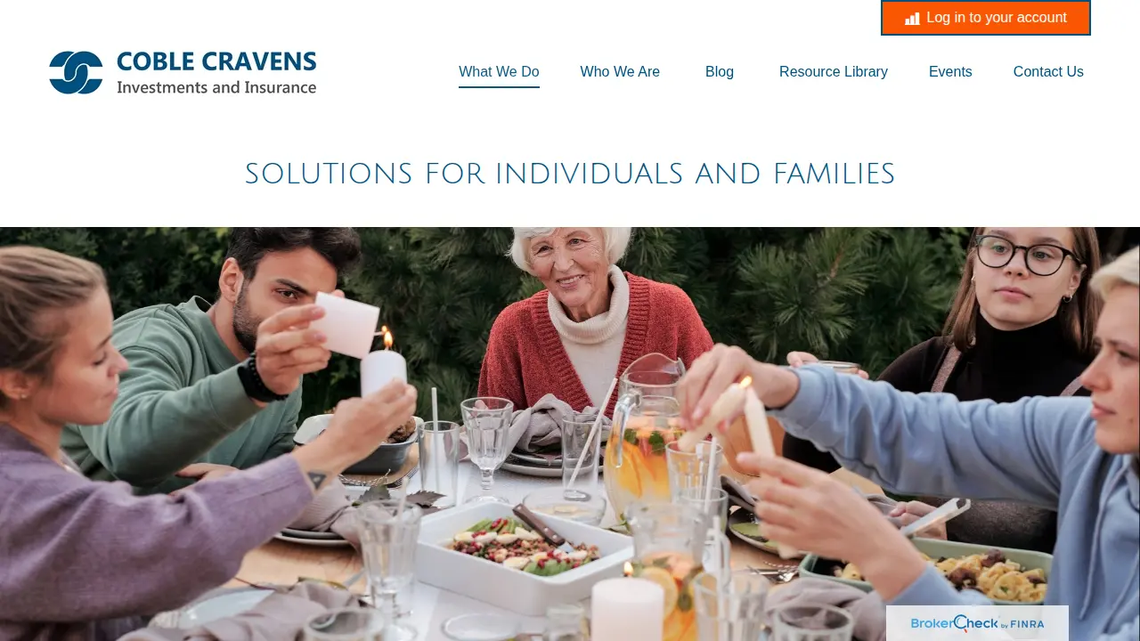 Coble Cravens Investments and Insurance page