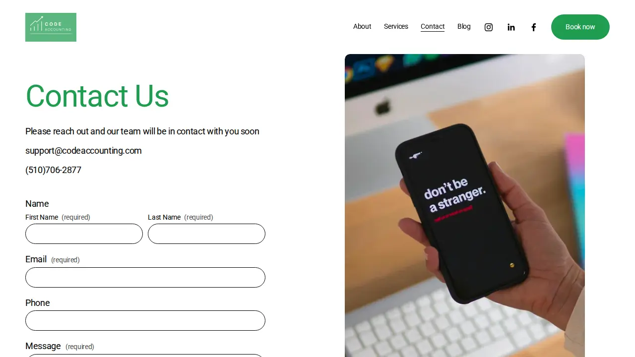 Code Accounting page