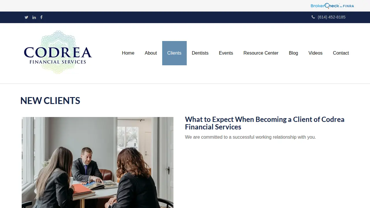 Codrea Financial Services page