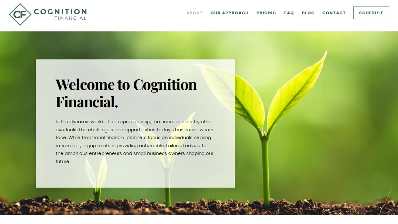 Cognition Financial page