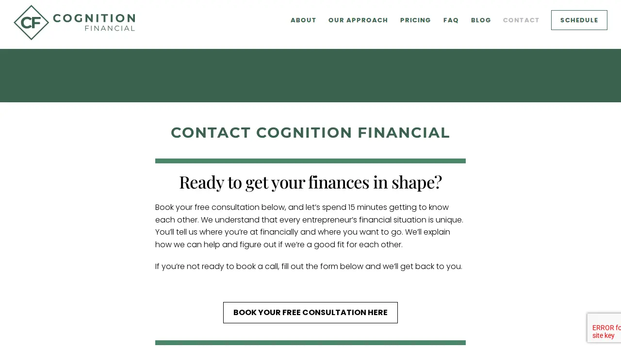 Cognition Financial page