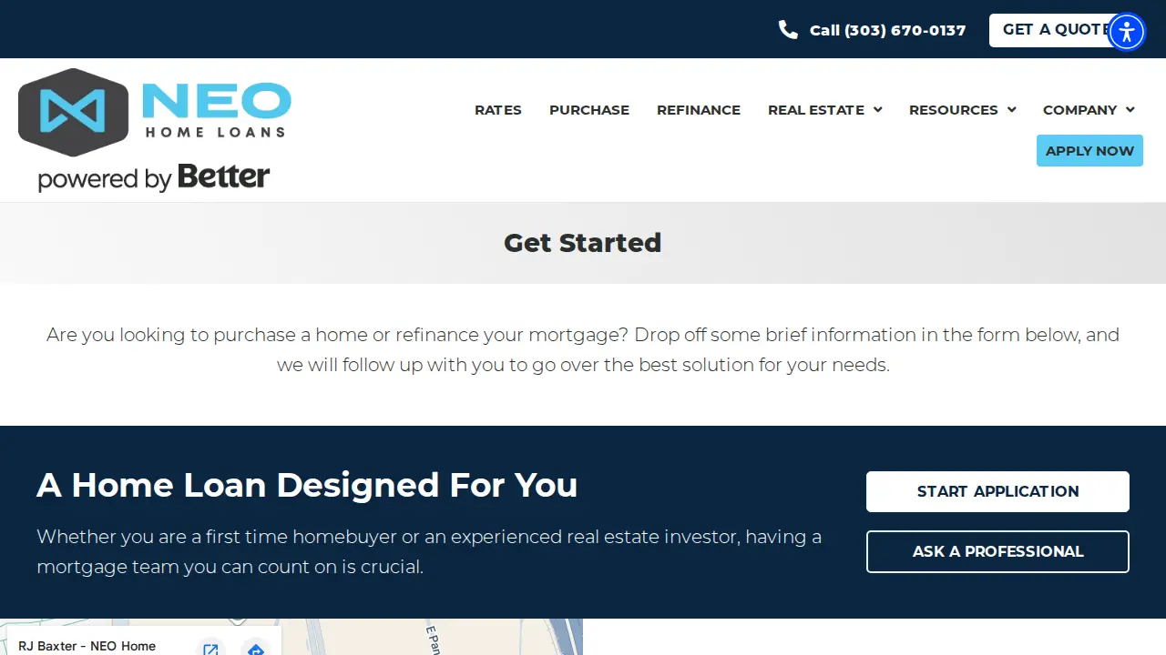 NEO Home Loans page