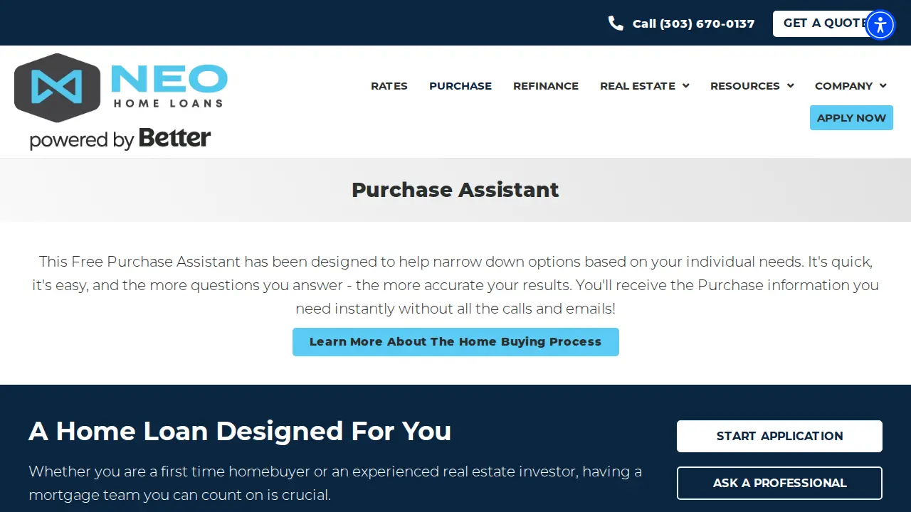 NEO Home Loans page
