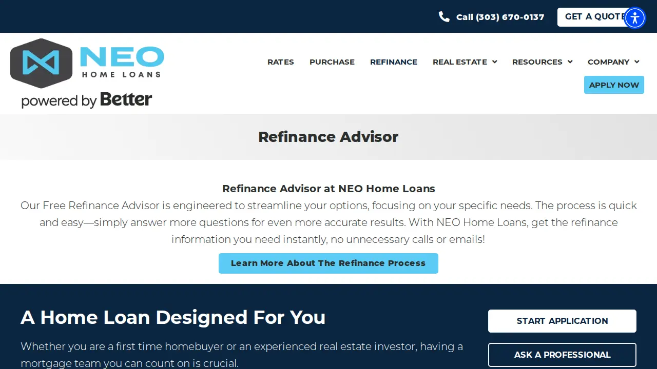 NEO Home Loans page