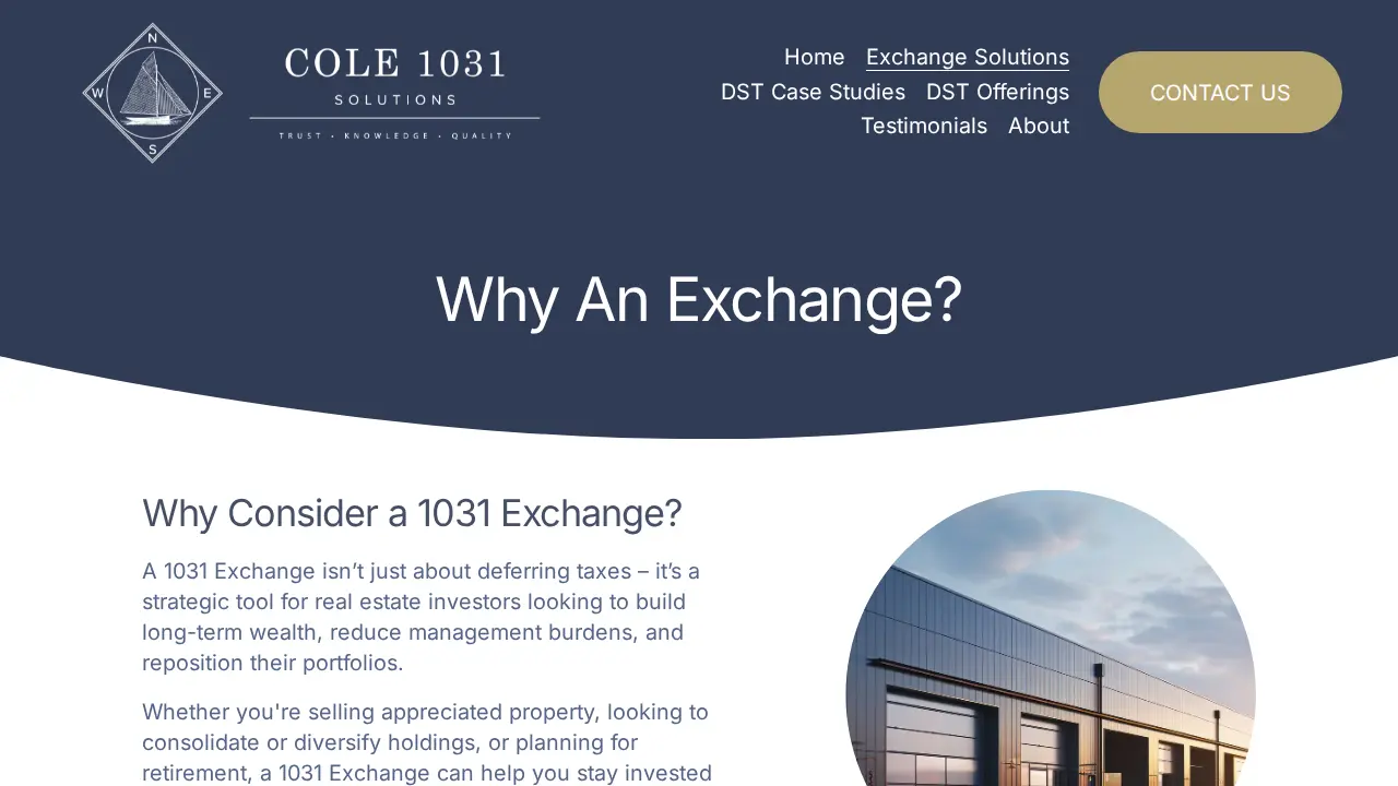 Cole 1031 Solutions page