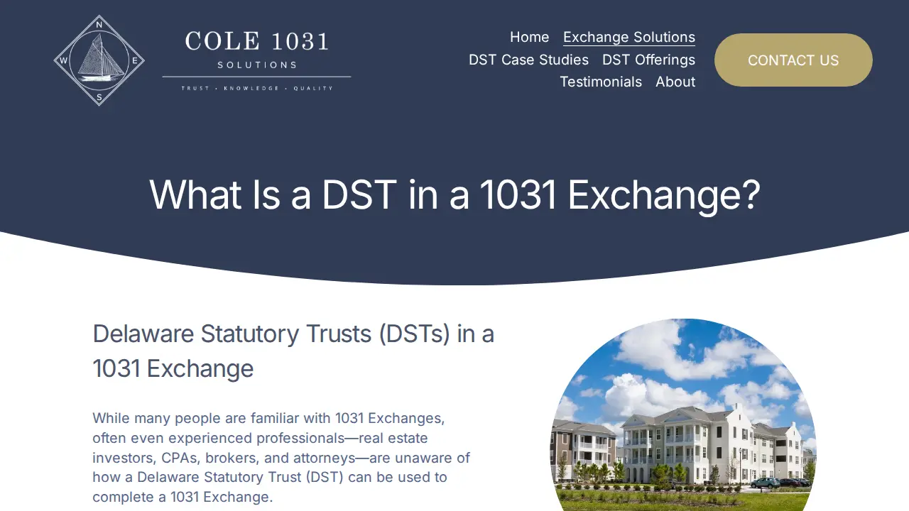 Cole 1031 Solutions page