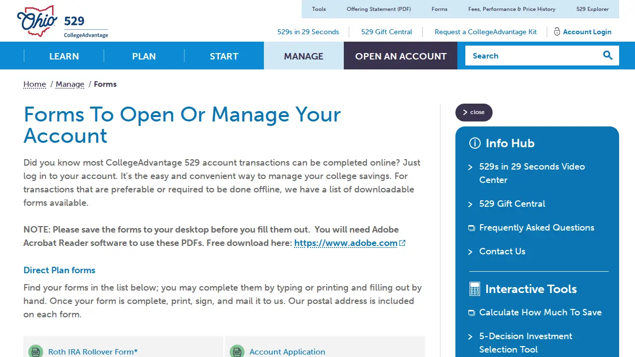 Ohio Tuition Trust Authority page