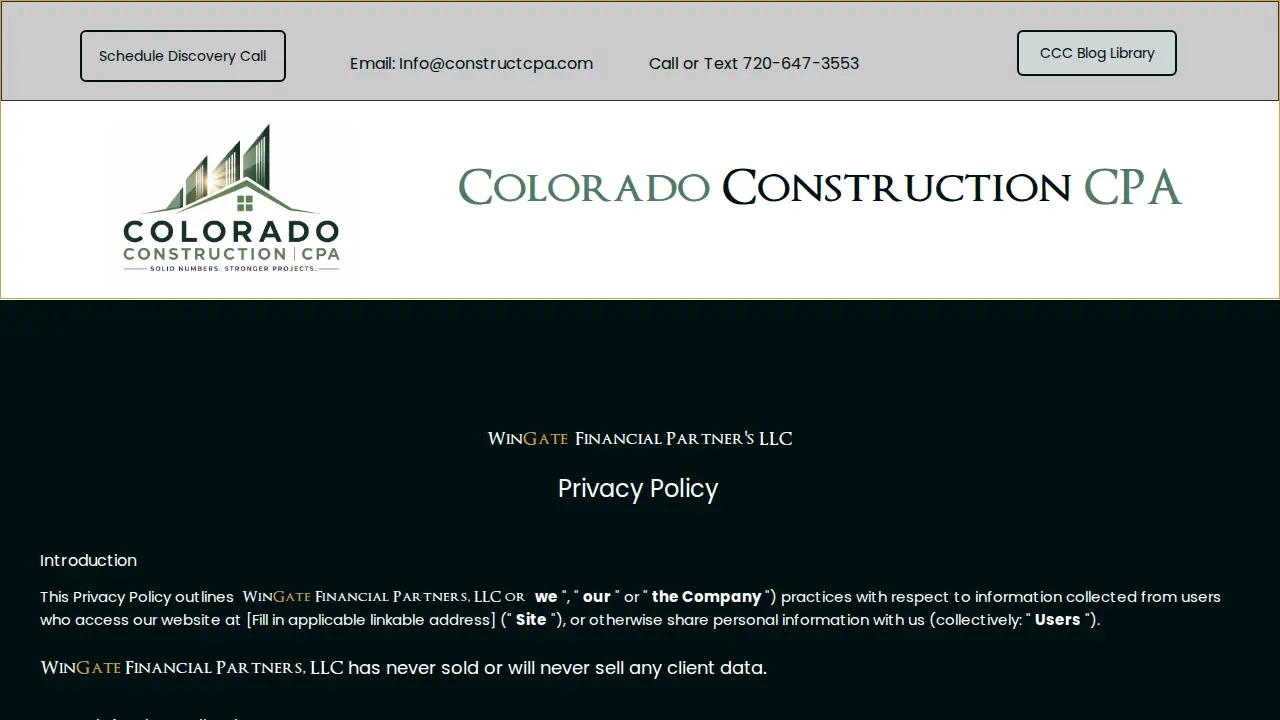 Colorado Construction CPA page